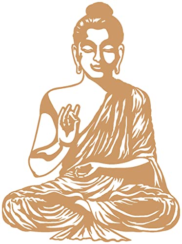 Samunshi® Wandtattoo Buddha Wandsticker 45 x 60cm hellbraun von Samunshi