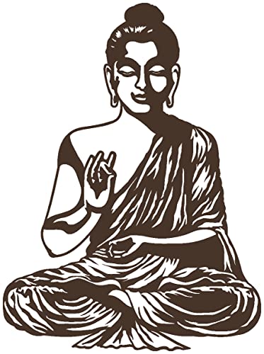 Samunshi® Wandtattoo Buddha Wandsticker 74 x 100cm braun von Samunshi