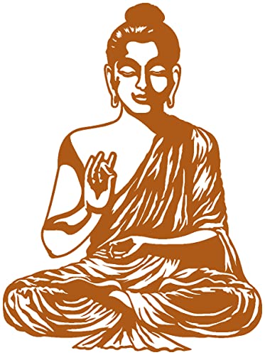 Samunshi® Wandtattoo Buddha Wandsticker 74 x 100cm haselnuss-braun von Samunshi