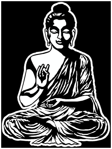 Samunshi® Wandtattoo Buddha Wandsticker 82 x 110cm weiß von Samunshi