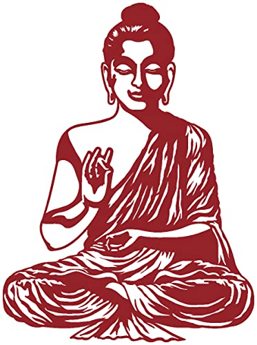 Samunshi® Wandtattoo Buddha Wandsticker 45 x 60cm dunkelrot von Samunshi