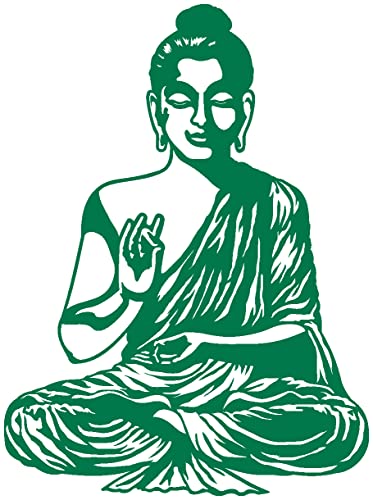 Samunshi® Wandtattoo Buddha Wandsticker 52 x 70cm grün von Samunshi