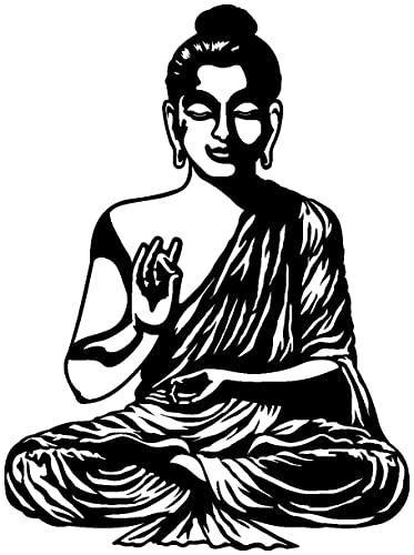 Samunshi® Wandtattoo Buddha Wandsticker 82 x 110cm schwarz von Samunshi