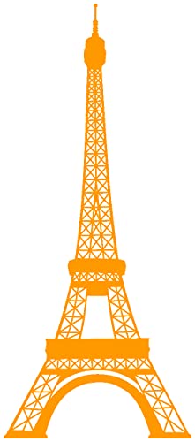 Samunshi® Wandtattoo Eiffelturm Paris Wandaufkleber 61 x 140cm goldgelb von Samunshi