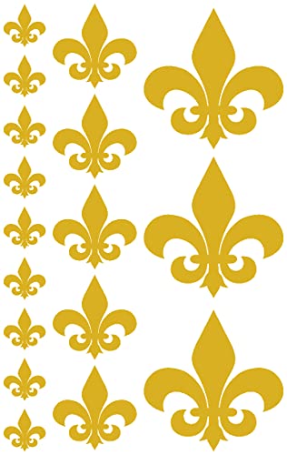 Samunshi® Wandtattoo Fleur de lys Fleur de Lis Set 50 x 32cm goldmetalleffekt von Samunshi