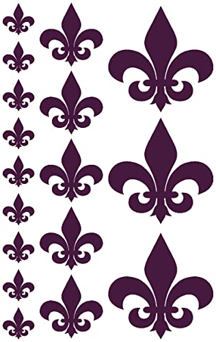 Samunshi® Wandtattoo Fleur de lys Fleur de Lis Set 80 x 51cm aubergine von Samunshi