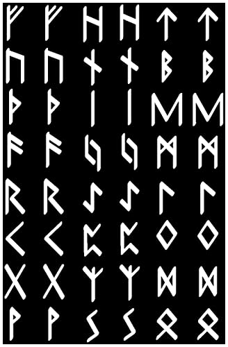 Samunshi® Wandtattoo Futhark Runen Set Wandaufkleber Wandsticker Aufkleber 13 x 20cm weiß von Samunshi
