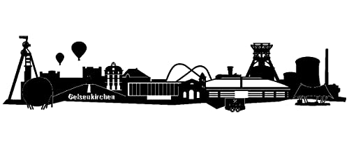 Samunshi® Wandsticker Gelsenkirchen Skyline Schalke Stadt Dekoration Deko Fanartikel Silhouette 120 x 27cm schwarz von Samunshi