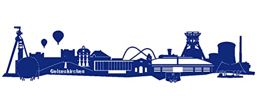 Samunshi® Wandsticker Gelsenkirchen Skyline Schalke Stadt Dekoration Deko Fanartikel Silhouette 150 x 33cm königs blau von Samunshi