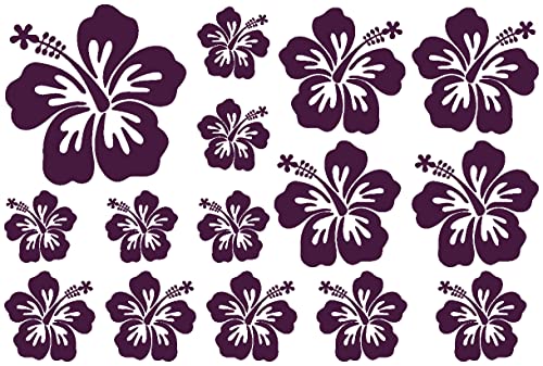 Samunshi® Wandtattoo Hibiskus Creativ-Set 30x20cm aubergine von Samunshi