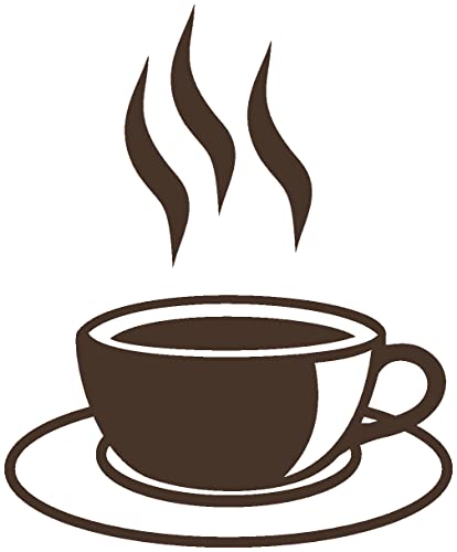 Samunshi® Wandtattoo Kaffeetasse Teetasse Küche 8,2 x 10cm braun von Samunshi