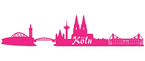 Samunshi® Wandtattoo Köln + Stadion Skyline Wandaufkleber Wandsticker viele Farben und Größen sofort lieferbar 30 x 6,6cm pink von Samunshi