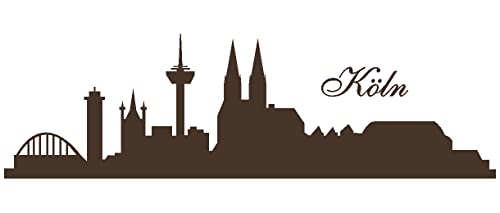 Samunshi® Wandtattoo Köln Skyline 100 x 30cm braun von Samunshi