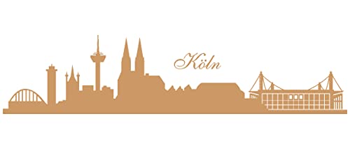 Samunshi® Wandtattoo Köln Skyline Stadion 100 x 23cm hellbraun von Samunshi