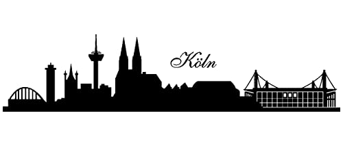 Samunshi® Wandtattoo Köln Skyline Stadion 230 x 52cm schwarz von Samunshi