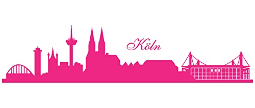 Samunshi® Wandtattoo Köln Skyline Stadion 70 x 15,9cm pink von Samunshi