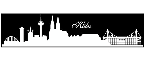 Samunshi® Wandtattoo Köln Skyline Stadion in 6 Größen und 19 Farben (100x23cm weiß) von Samunshi