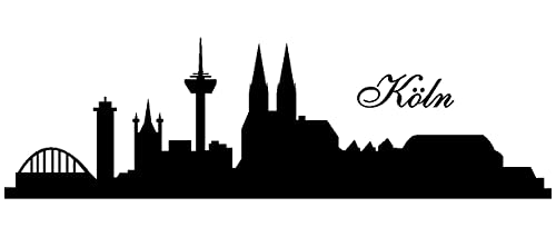 Samunshi® Wandtattoo Köln Skyline 70 x 21cm schwarz von Samunshi