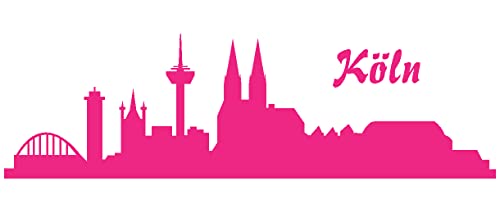 Samunshi® Wandtattoo Köln Skyline verschiedenen Größen und Farben lieferbar Wand aufkleber wallart 40 x 12cm pink von Samunshi