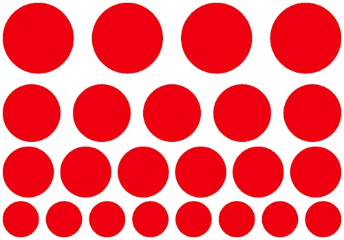 Samunshi® Wandtattoo Kreise Creativ-Set 23 Teile Punkte 75x50cm hellrot von Samunshi