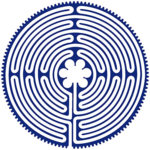 Samunshi® Wandtattoo Labyrinth von Chartres 90 x 90cm königsblau von Samunshi