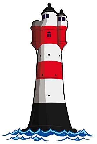 Samunshi® Wandtattoo Leuchtturm 'Roter Sand' Deutsche Bucht Leuchtfeuer - 80x120cm von Samunshi