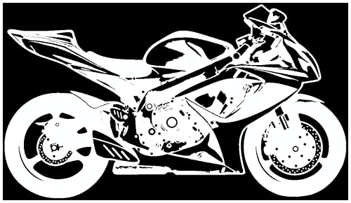 Samunshi® Wandtattoo Motorrad Rennmotorrad 140 x 80cm weiß von Samunshi