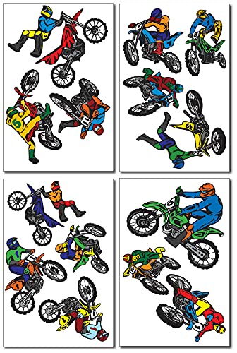 Samunshi® Wandtattoo Motorrad Set Wandbilder Kinderzimmer Deko Junge Wandtattoo Kinderzimmer Mädchen Wandsticker Kinderzimmer von Samunshi