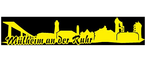 Samunshi® Wandtattoo Mülheim an der Ruhr Skyline Wandaufkleber in 8 Größen und 25 Farben (30x5,8cm gelb) von Samunshi