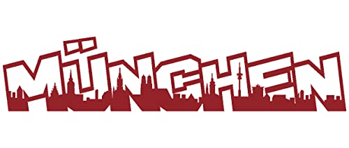 Samunshi® Wandtattoo München Schriftzug Skyline Graffiti 190 x 41cm dunkelrot von Samunshi