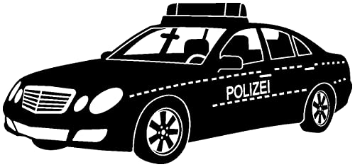 Samunshi® Wandtattoo Polizeiauto Wandsticker Polizei 50 x 23cm schwarz von Samunshi