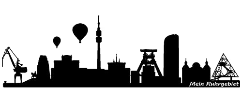 Samunshi® Wandtattoo Ruhrgebiet Ruhrmetropole 150 x 45cm schwarz von Samunshi