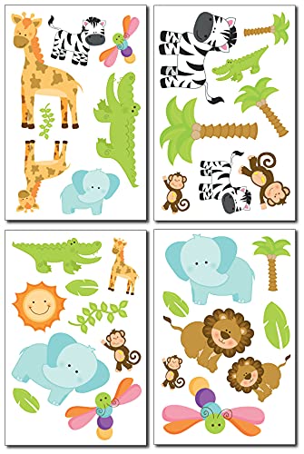 Samunshi® Wandtattoo Safari Tiere Set Wandbilder Kinderzimmer Deko Junge Wandtattoo Kinderzimmer Mädchen Wandsticker Kinderzimmer von Samunshi