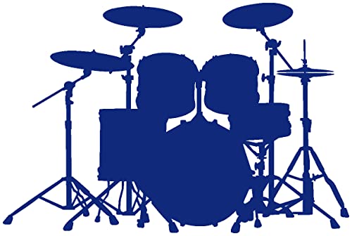Samunshi® Wandtattoo Schlagzeug Wandaufkleber Trommel 50 x 33cm königsblau von Samunshi