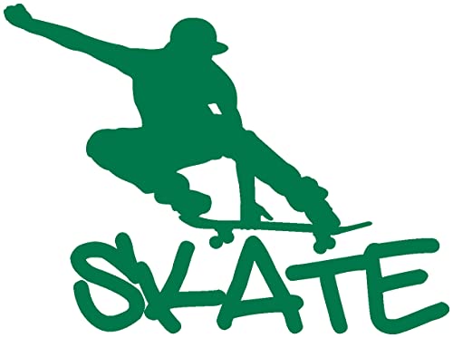 Samunshi® Wandtattoo Skate Skateboard Wandaufkleber 40 x 30cm grün von Samunshi