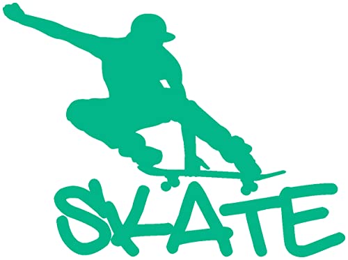 Samunshi® Wandtattoo Skate Skateboard Wandaufkleber 50 x 37cm türkis von Samunshi