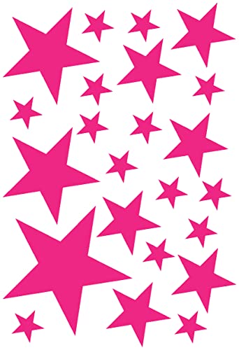 Samunshi® Wandtattoo Sterne Set 'gefüllt' 14x2,5cm6x5cm2x7,5cm1x10cm pink von Samunshi