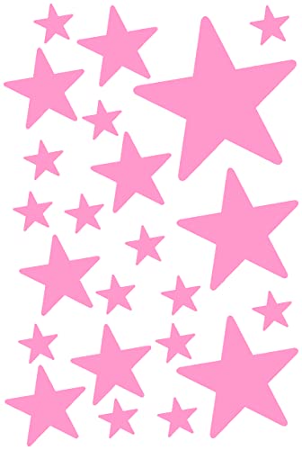 Samunshi® Wandtattoo Sterne Set 'gefüllt' runde Ecken 14x2,5cm6x5cm2x7,5cm1x10cm hellrosa von Samunshi