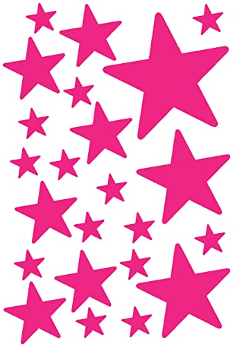 Samunshi® Wandtattoo Sterne Set 'gefüllt' runde Ecken 14x2,5cm6x5cm2x7,5cm1x10cm pink von Samunshi