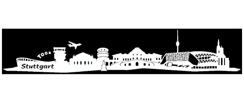 Samunshi® Wandtattoo Stuttgart Skyline Wandaufkleber in 5 Größen und 19 Farben (190x34cm weiß) von Samunshi