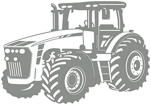Samunshi® Wandtattoo Trecker Traktor 60 x 42cm mittelgrau von Samunshi