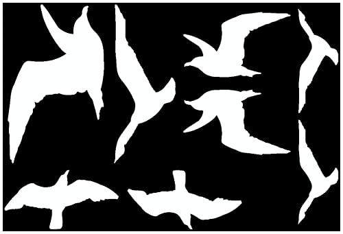 Samunshi® Wandtattoo Vogelschutzaufkleber Möwen-Set 45X30cm weiß von Samunshi