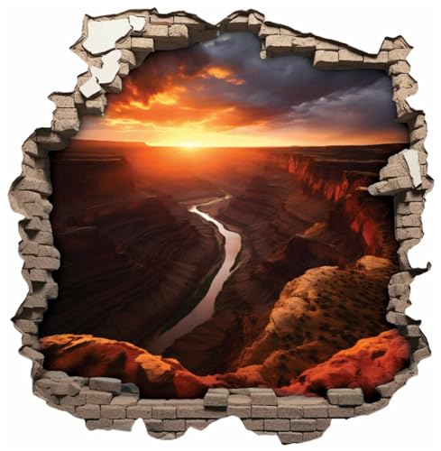 Samunshi® Wandtattoo Wandriss mit Grand Canyon Arizona USA Fenster in andere Welt Portal Wanddekoration Wandsticker für Kinderzimmer Wohnzimmer Wanddeko 30x30cm von Samunshi