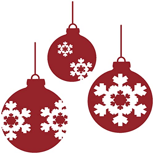 Samunshi® Wandtattoo Weihnachtskugeln Wandaufkleber 15 x 15cm dunkelrot von Samunshi