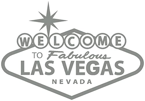 Samunshi® Wandtattoo 'Welcome to Las Vegas' Wandaufkleber 130 x 90cm mittelgrau von Samunshi
