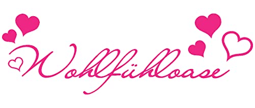 Samunshi® Wandtattoo 'Wohlfühloase' Wandaufkleber 100 x 33cm pink von Samunshi
