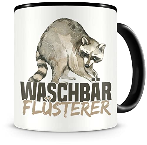 Samunshi® Waschbären Tasse mit Spruch Waschbär Flüsterer Geschenk für Waschbären Fans Kaffeetasse Lustige Tassen zum Geburtstag 300ml von Samunshi