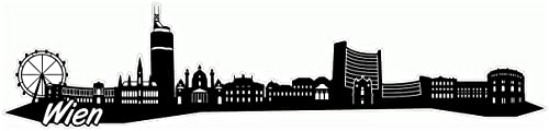 Samunshi® Wien Skyline Aufkleber Sticker Autoaufkleber City Gedruckt - 30x7cm schwarz von Samunshi