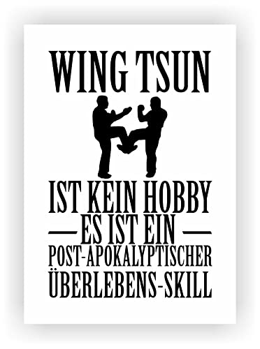 Samunshi® Wing Tsun ist kein Hobby Poster Plakat Deko Jugendzimmer Geschenk DIN A1 59,4x84,1cm weiß/schwarz von Samunshi