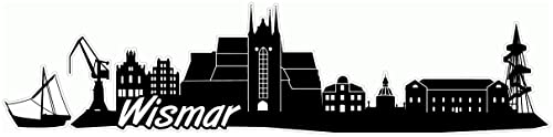 Samunshi® Wismar Skyline Aufkleber Sticker Autoaufkleber City Gedruckt - 20x4,8cm schwarz von Samunshi